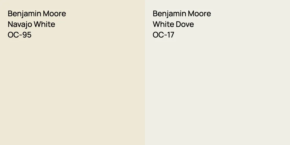 Benjamin Moore Navajo White vs. Benjamin Moore White Dove