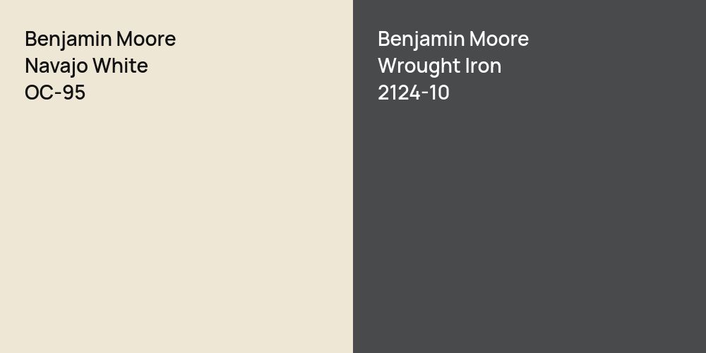 Benjamin Moore Navajo White vs. Benjamin Moore Wrought Iron