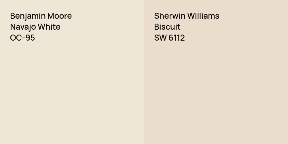 Benjamin Moore Navajo White vs. Sherwin Williams Biscuit