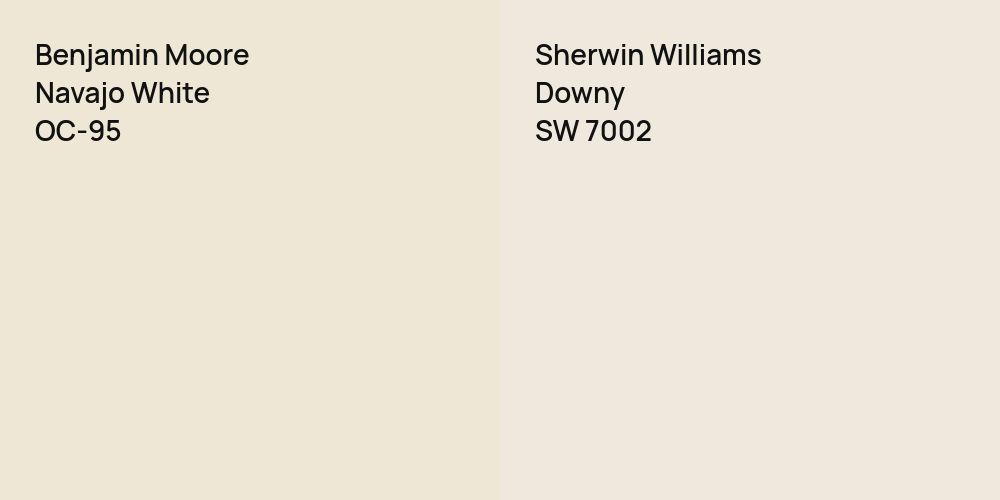 Benjamin Moore Navajo White vs. Sherwin Williams Downy