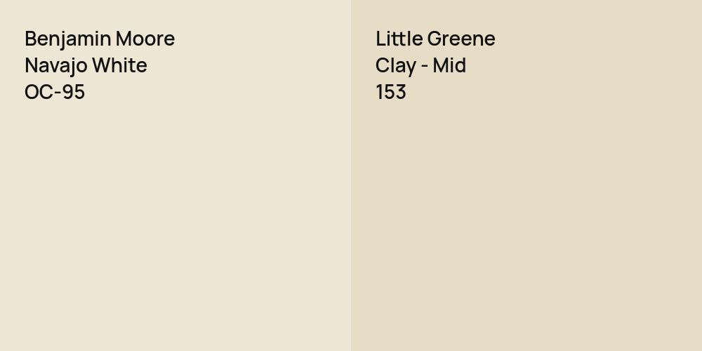 Benjamin Moore Navajo White vs. Little Greene Clay - Mid