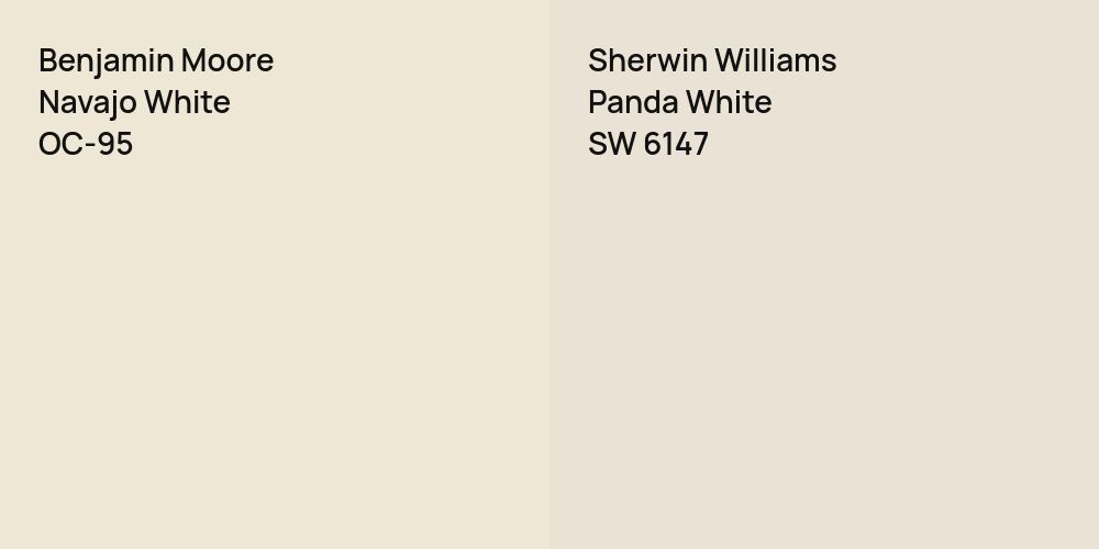 Benjamin Moore Navajo White vs. Sherwin Williams Panda White