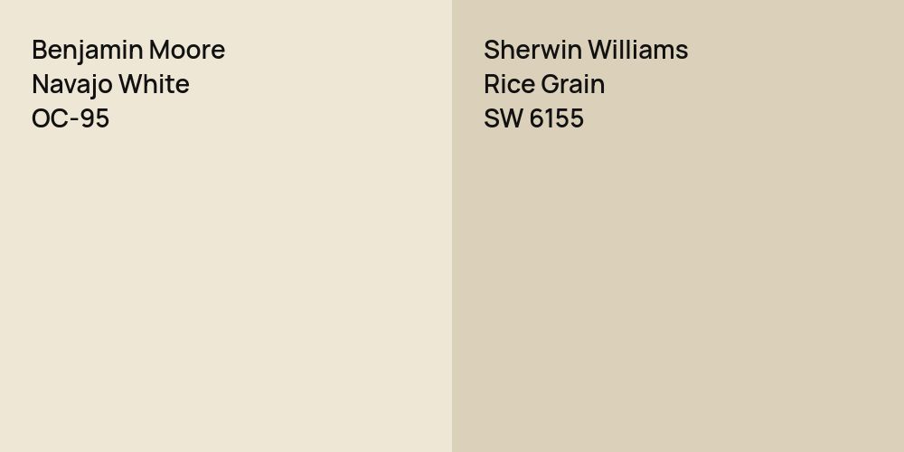 Benjamin Moore Navajo White vs. Sherwin Williams Rice Grain