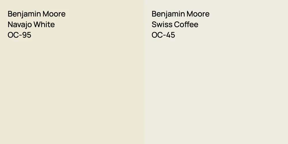 Benjamin Moore Navajo White vs. Benjamin Moore Swiss Coffee