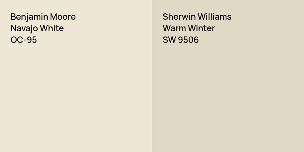 Benjamin Moore Navajo White vs. Sherwin Williams Warm Winter