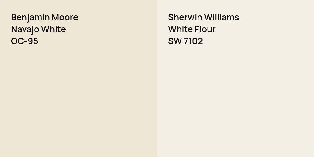 Benjamin Moore Navajo White vs. Sherwin Williams White Flour