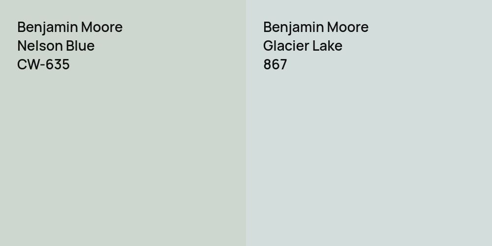 Benjamin Moore Nelson Blue vs. Benjamin Moore Glacier Lake