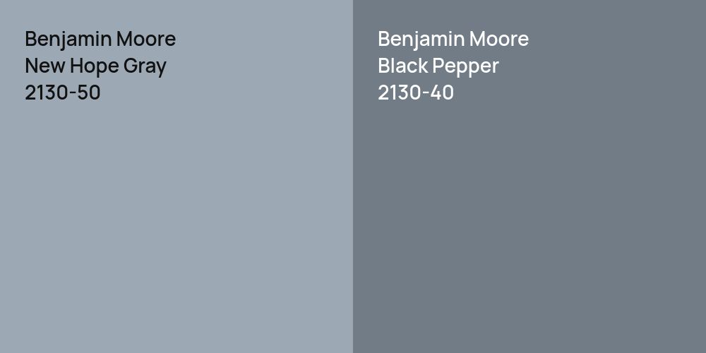 Benjamin Moore New Hope Gray vs. Benjamin Moore Black Pepper