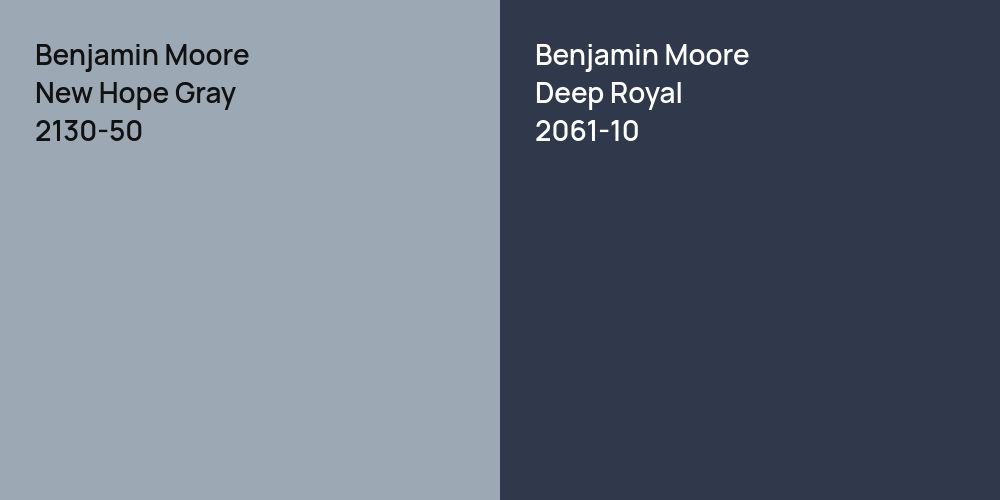 Benjamin Moore New Hope Gray vs. Benjamin Moore Deep Royal