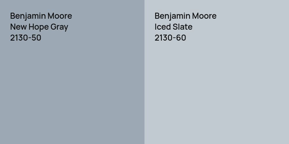 Benjamin Moore New Hope Gray vs. Benjamin Moore Iced Slate