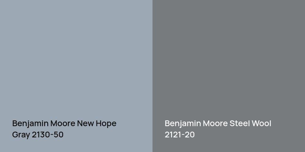 Benjamin Moore New Hope Gray vs. Benjamin Moore Steel Wool