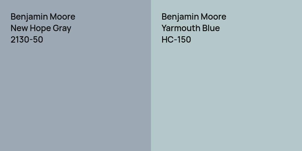 Benjamin Moore New Hope Gray vs. Benjamin Moore Yarmouth Blue