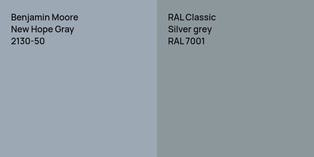 Benjamin Moore New Hope Gray vs. RAL Classic  Silver grey