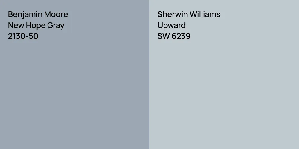 Benjamin Moore New Hope Gray vs. Sherwin Williams Upward