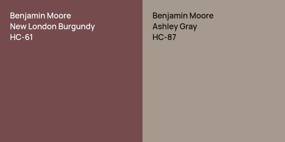 Benjamin Moore New London Burgundy vs. Benjamin Moore Ashley Gray