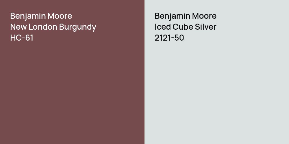 Benjamin Moore New London Burgundy vs. Benjamin Moore Iced Cube Silver