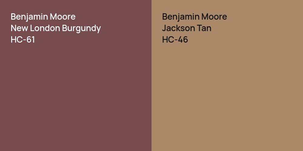 Benjamin Moore New London Burgundy vs. Benjamin Moore Jackson Tan