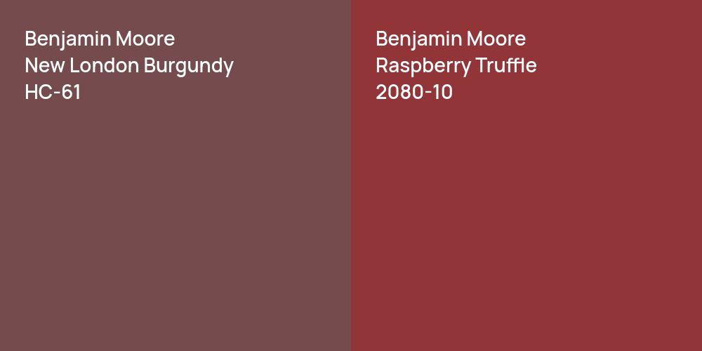 Benjamin Moore New London Burgundy vs. Benjamin Moore Raspberry Truffle