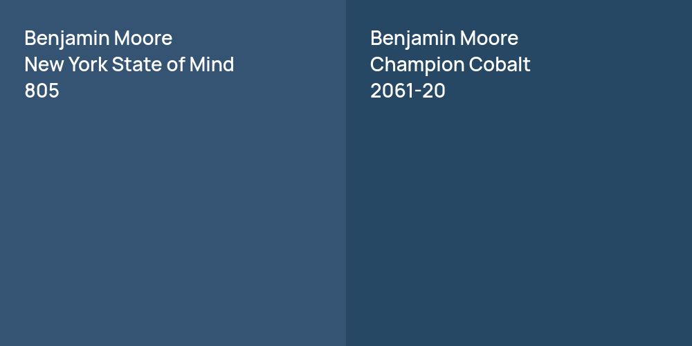 Benjamin Moore New York State of Mind vs. Benjamin Moore Champion Cobalt