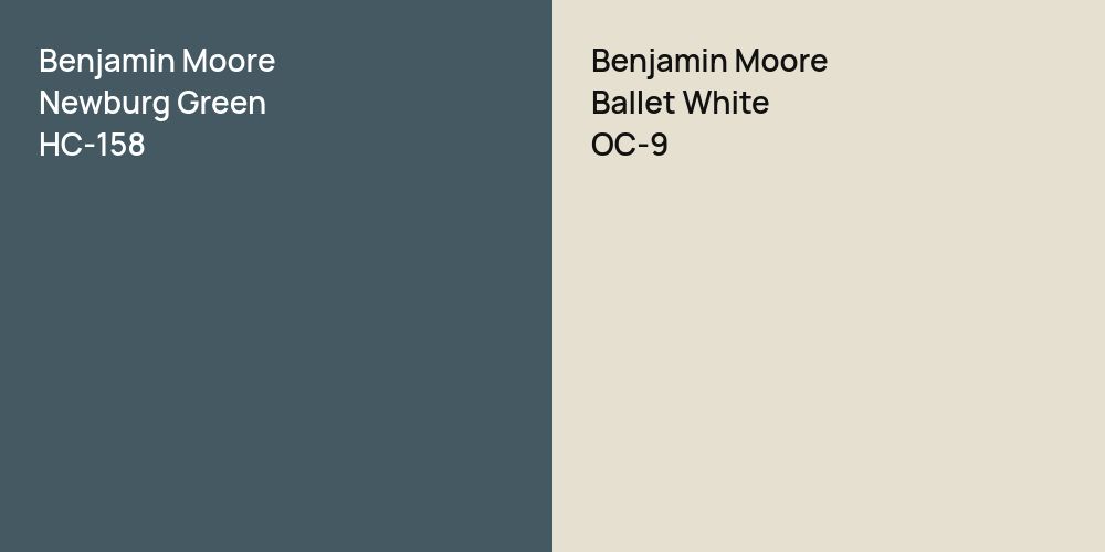 Benjamin Moore Newburg Green vs. Benjamin Moore Ballet White