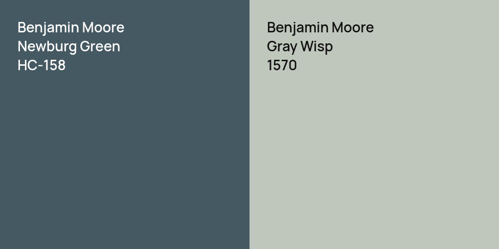 Benjamin Moore Newburg Green vs. Benjamin Moore Gray Wisp