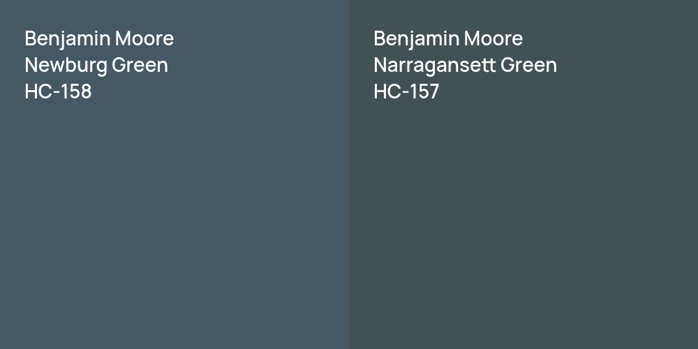 Benjamin Moore Newburg Green vs. Benjamin Moore Narragansett Green