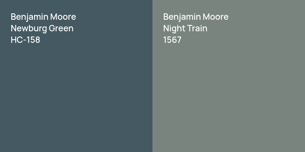 Benjamin Moore Newburg Green vs. Benjamin Moore Night Train