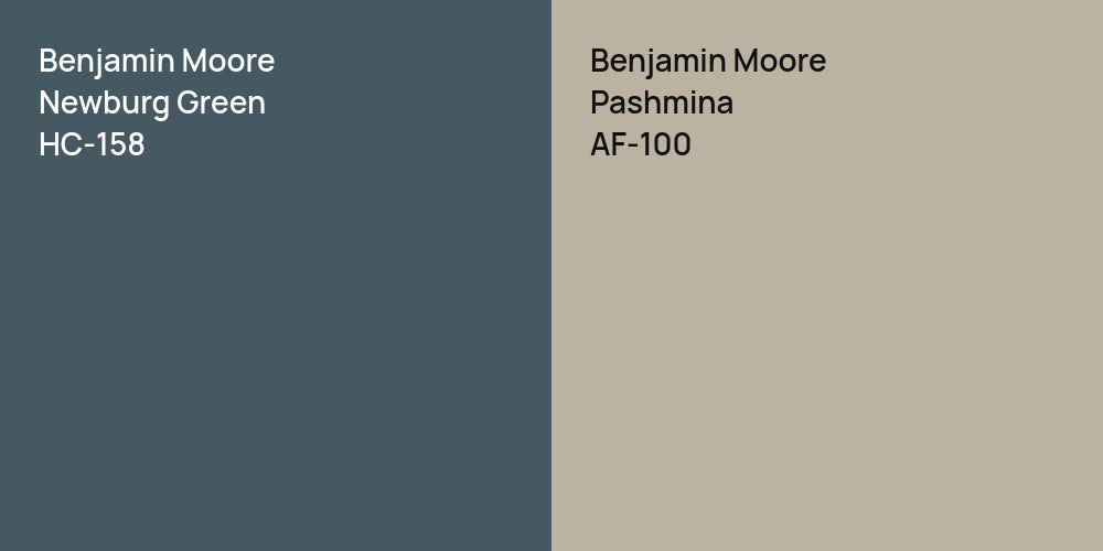 Benjamin Moore Newburg Green vs. Benjamin Moore Pashmina