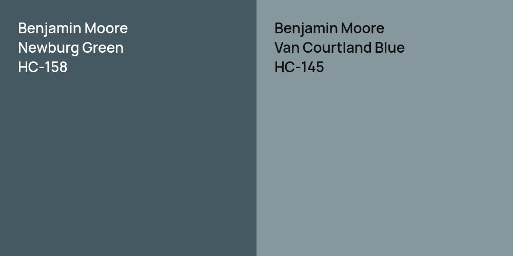 Benjamin Moore Newburg Green vs. Benjamin Moore Van Courtland Blue