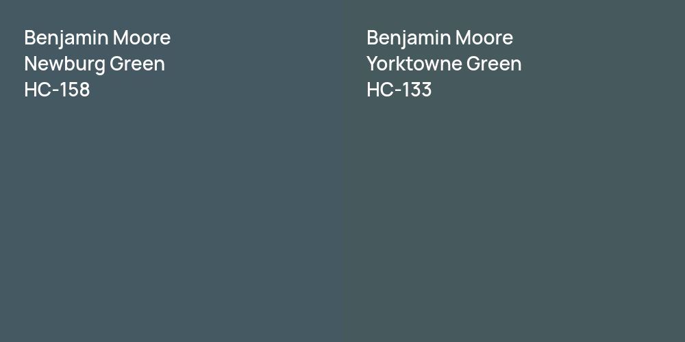 Benjamin Moore Newburg Green vs. Benjamin Moore Yorktowne Green