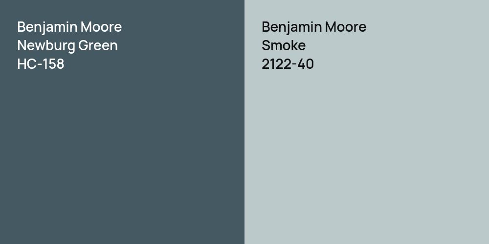 Benjamin Moore Newburg Green vs. Benjamin Moore Smoke