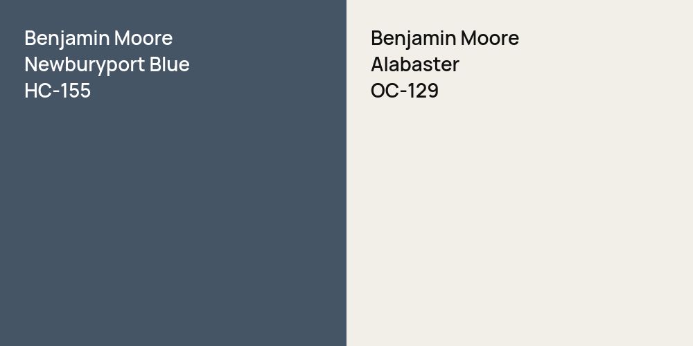 Benjamin Moore Newburyport Blue vs. Benjamin Moore Alabaster