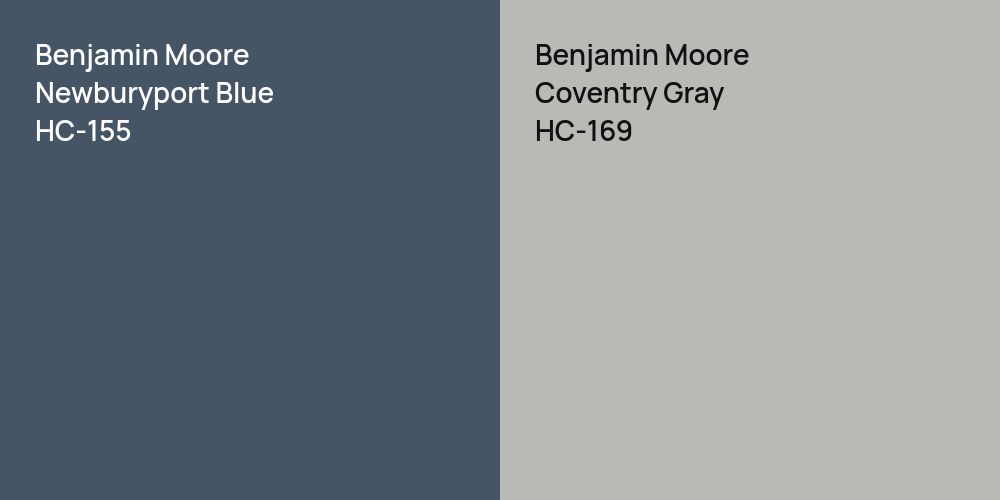 Benjamin Moore Newburyport Blue vs. Benjamin Moore Coventry Gray