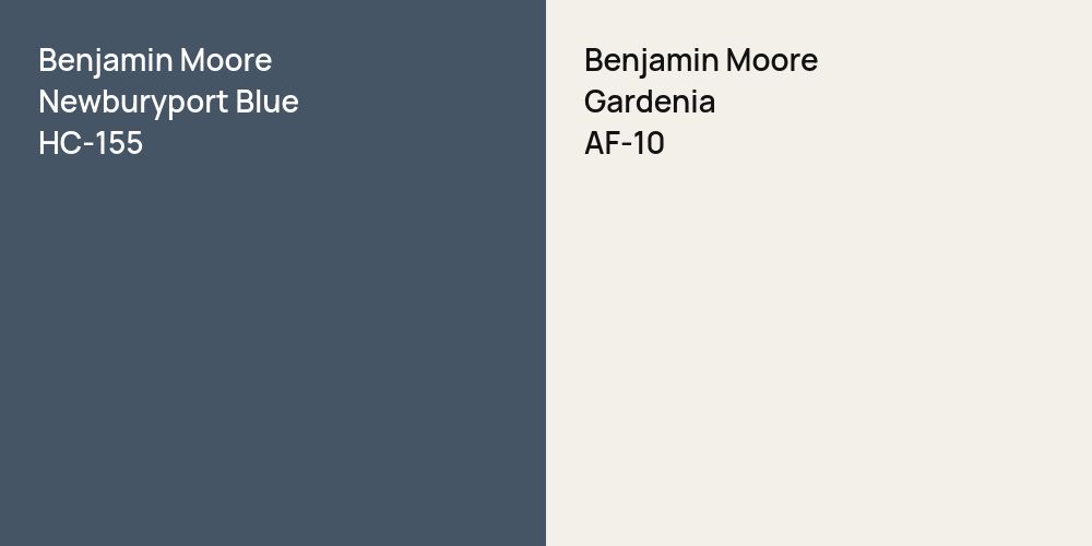 Benjamin Moore Newburyport Blue vs. Benjamin Moore Gardenia