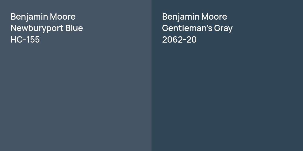 Benjamin Moore Newburyport Blue vs. Benjamin Moore Gentleman's Gray