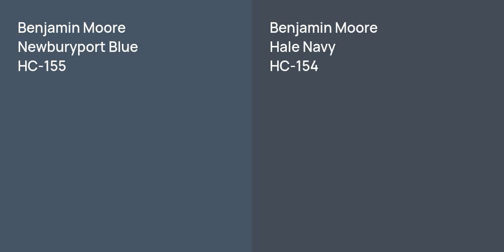 Benjamin Moore Newburyport Blue vs. Benjamin Moore Hale Navy