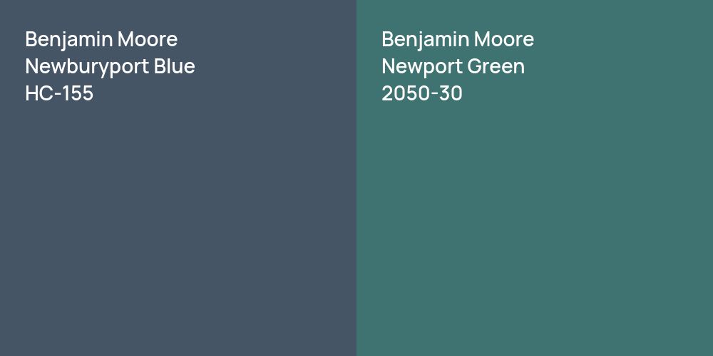 Benjamin Moore Newburyport Blue vs. Benjamin Moore Newport Green