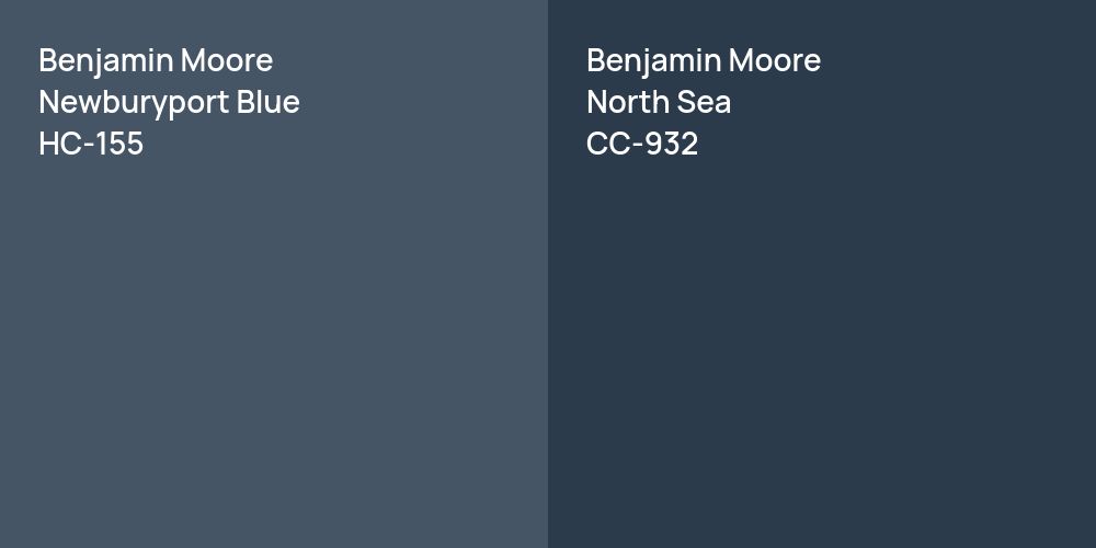 Benjamin Moore Newburyport Blue vs. Benjamin Moore North Sea