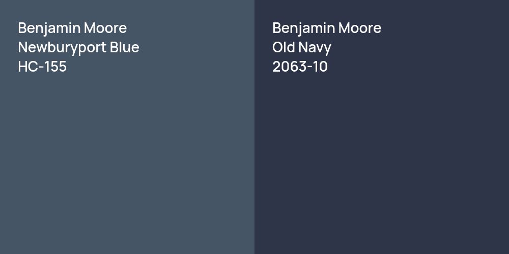 Benjamin Moore Newburyport Blue vs. Benjamin Moore Old Navy