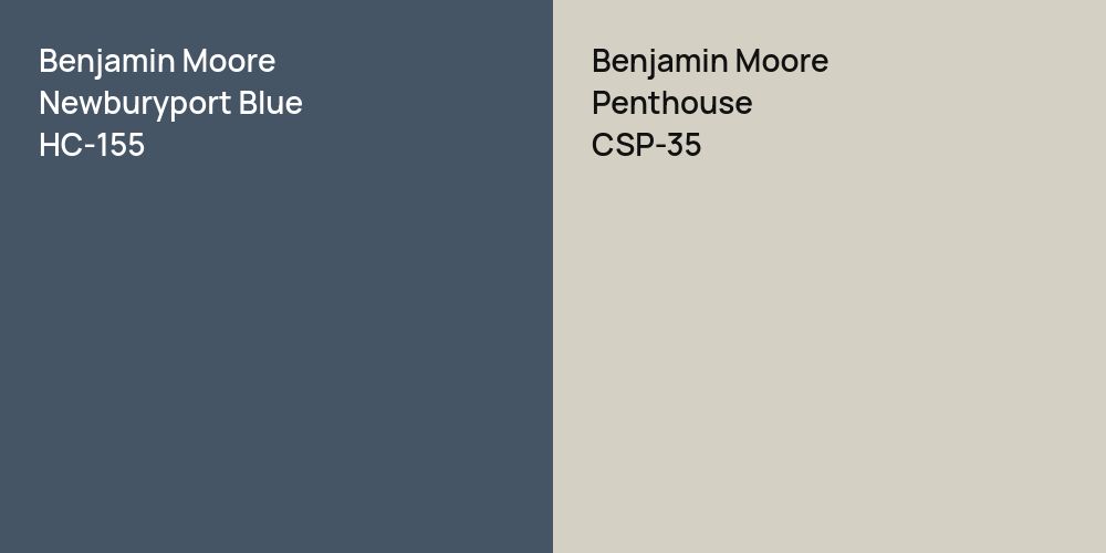 Benjamin Moore Newburyport Blue vs. Benjamin Moore Penthouse