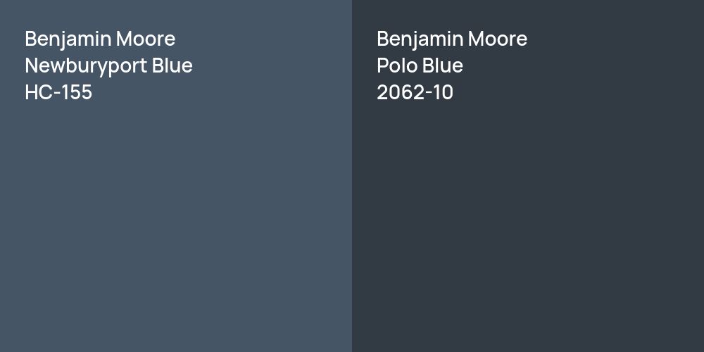 Benjamin Moore Newburyport Blue vs. Benjamin Moore Polo Blue