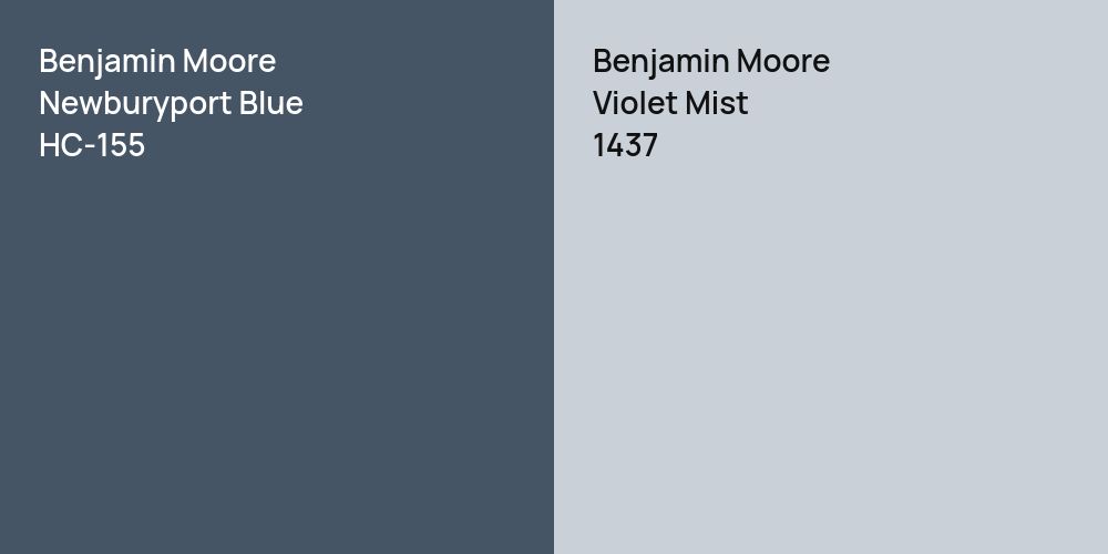 Benjamin Moore Newburyport Blue vs. Benjamin Moore Violet Mist