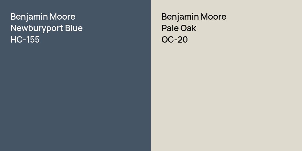 Benjamin Moore Newburyport Blue vs. Benjamin Moore Pale Oak