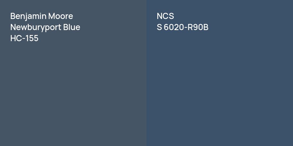 Benjamin Moore Newburyport Blue vs. NCS S 6020-R90B