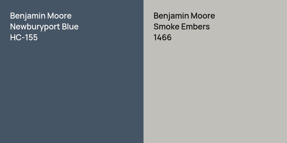 Benjamin Moore Newburyport Blue vs. Benjamin Moore Smoke Embers