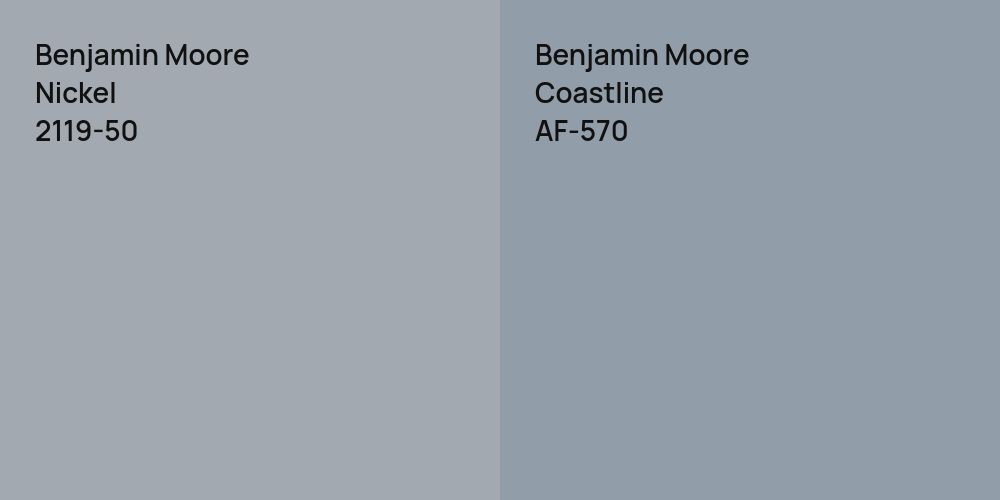 Benjamin Moore Nickel vs. Benjamin Moore Coastline