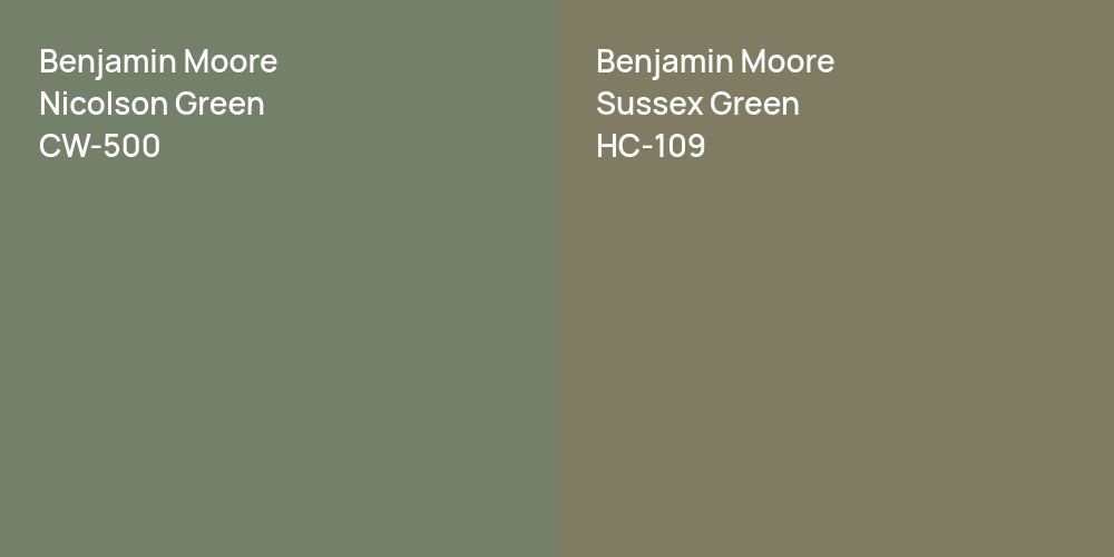 Benjamin Moore Nicolson Green vs. Benjamin Moore Sussex Green