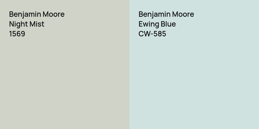 Benjamin Moore Night Mist vs. Benjamin Moore Ewing Blue