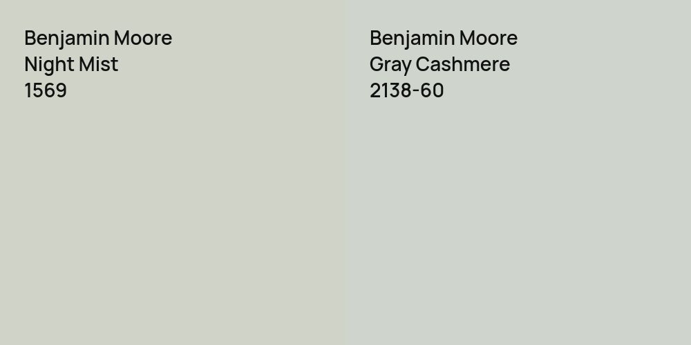 Benjamin Moore Night Mist vs. Benjamin Moore Gray Cashmere