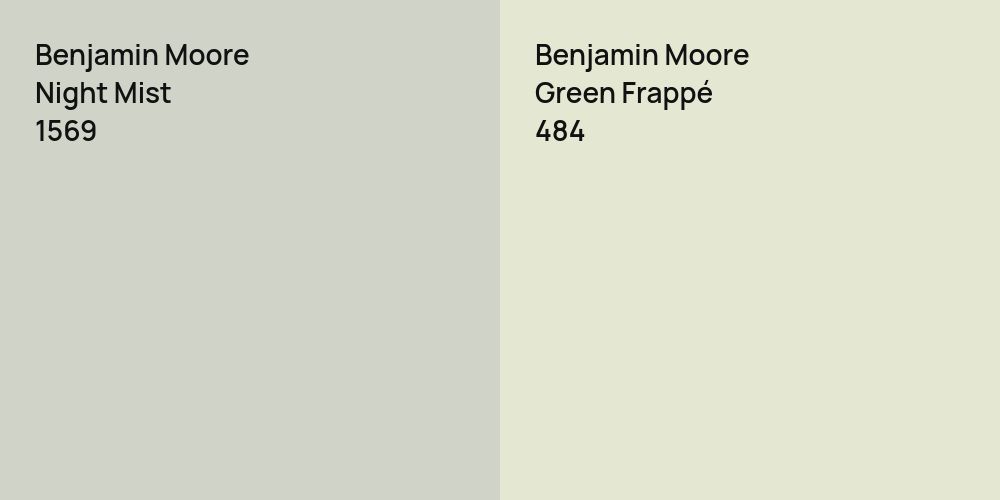 Benjamin Moore Night Mist vs. Benjamin Moore Green Frappé